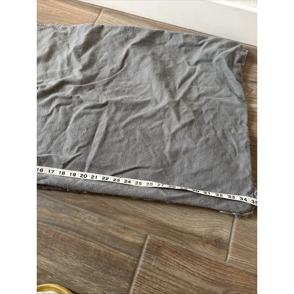 2 Casaluna Heavyweight‎ Linen Blend Dark Gray Raw Edge King Pillow Sham Pair